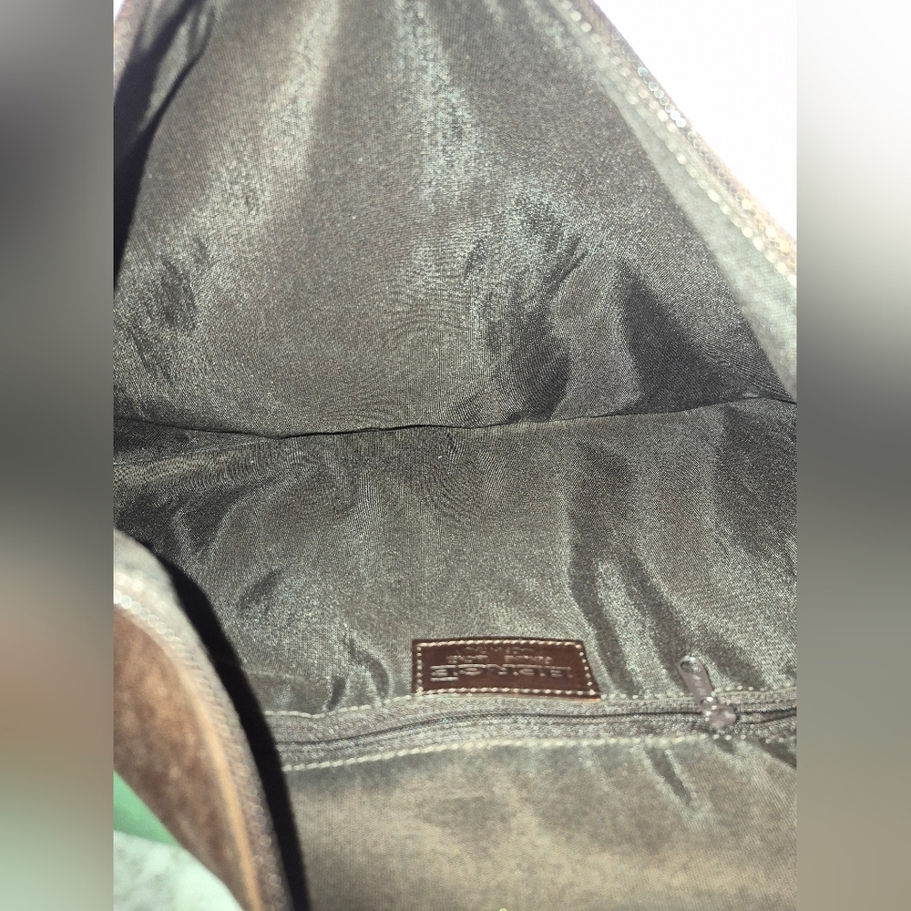 Berge Brown Leather Boho Shoulder Bag, Genuine Leather Made In Italy - Picture 4 of 7